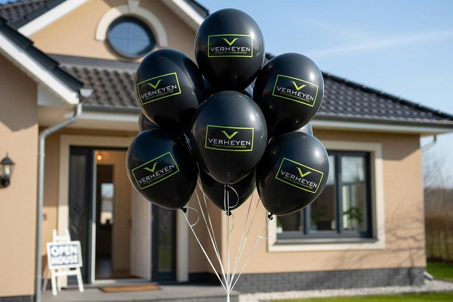 zwarte ballonnen met 2 kleuren opdruk voor Verheyen